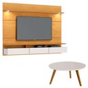 Ver imagem 1 de Painel Suspenso Decore 2.2 com Mesa de Centro Classic Redonda Nature Off White - Imcal