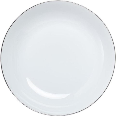Prato Fundo 20,5cm Porcelana Branco Legacy Silver L Hermitage Sopas Caldos Avulso