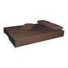 Sofá Cama Bicama Sofanete Julia MobyCasa Moveis 03 Lugares Suede  Marrom - 2