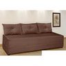 Sofá Cama Bicama Sofanete Julia MobyCasa Moveis 03 Lugares Suede  Marrom - 1