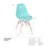 Cadeira Charles Eames Eiffel Dsw - Base de Madeira Clara - Verde Tiffany - 6