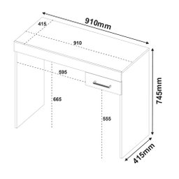 Escrivaninha Minimalista e Compacta 1 Gaveta Cooler Artely Pinho para Home Office - 13