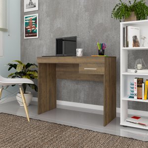 Escrivaninha Minimalista e Compacta 1 Gaveta Cooler Artely Pinho para Home Office