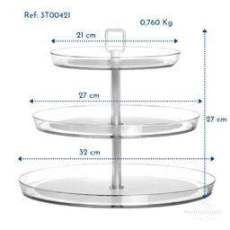 Kit 02 Porta Doces Baleiro Triplo 3 Andares Acrílico Cristal - 2