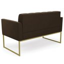 Ver imagem 7 de Sofá Namoradeira Base Industrial Dourado Ana Suede Marrom - Ibiza