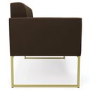 Ver mais imagens de Sofá Namoradeira Base Industrial Dourado Ana Suede Marrom - Ibiza