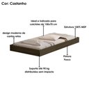 Ver imagem 6 de Bicama Solteiro Capitone 220x98 Cm com Bau e Cama Auxiliar Mdf Castanho Bege Decmade