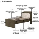 Ver imagem 5 de Bicama Solteiro Capitone 220x98 Cm com Bau e Cama Auxiliar Mdf Castanho Bege Decmade