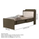 Ver imagem 3 de Bicama Solteiro Capitone 220x98 Cm com Bau e Cama Auxiliar Mdf Castanho Bege Decmade