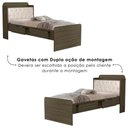 Ver mais imagens de Bicama Solteiro Capitone 220x98 Cm com Bau e Cama Auxiliar Mdf Castanho Bege Decmade