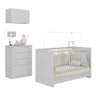 Berço 3 em 1 com Armário Aéreo e Cômoda Multimóveis Mp4146 Branco - 2