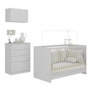 Ver imagem 2 de Berço 3 em 1 com Armário Aéreo e Cômoda Multimóveis Mp4146 Branco