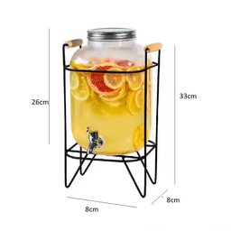 Suqueira de Vidro 5 Litros com Suporte Metal Dispenser Refresqueira - 7