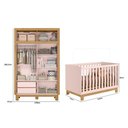 Ver imagem 2 de Quarto de Bebê com Berço Slim 4315 e Roupeiro 5085 Flora Rosa Qmovi