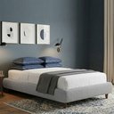 Ver imagem 4 de Cama Solteiro Pés Madeira 105cm Nami Bouclé Cinza Claro - Nexta Casa