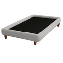 Ver imagem 1 de Cama Solteiro Pés Madeira 105cm Nami Bouclé Cinza Claro - Nexta Casa