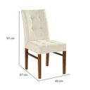 Ver imagem 5 de Cadeira Omega Cores Neutras Revestida com Tecido Lindo para Sala de Jantar ou Cozinha