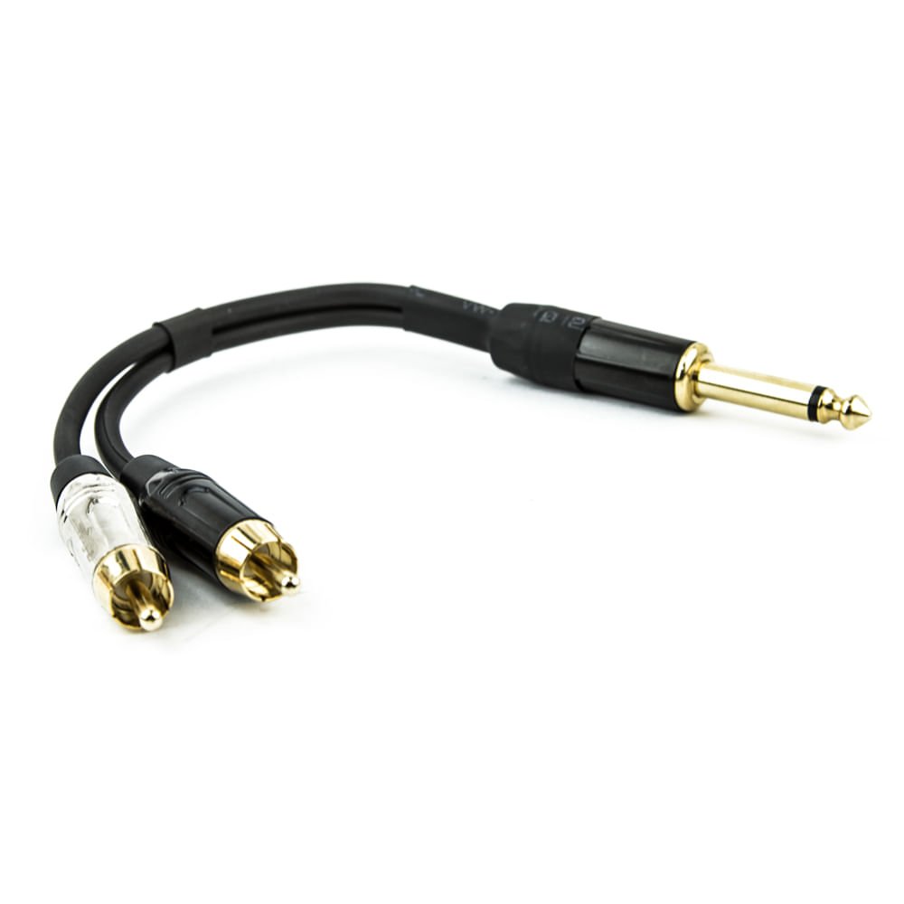 Cabo P10 para 2 Rca Profissional Mono - 3 Metros