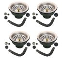 Ver imagem 1 de Ralo Valvula Dreno de Pia 10x10 Kit 4 Unidades Sifao Filtro Cesto Tubo de Escoamento Casa Apartament