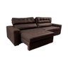 Sofá de Couro Legítimo Retrátil Automático 2,15m Cama Inbox Gran Vitaly softgel d40 Marrom - 7