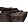 Sofá de Couro Legítimo Retrátil Automático 2,15m Cama Inbox Gran Vitaly softgel d40 Marrom - 4
