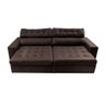 Sofá de Couro Legítimo Retrátil Automático 2,15m Cama Inbox Gran Vitaly softgel d40 Marrom - 5