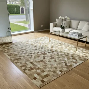 Tapete de Couro Natural Premium Bege 2,00 X 1,50 M