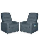 Ver imagem 1 de Kit 02 Poltrona do Papai Reclinável Confortável Suede Azul Turquesa