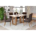 Ver mais imagens de Mesa para Cozinha Yara Sc78 C/tampo Madeirado Vidro Reto 160x90cm Nature/off White - Henn