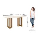 Ver imagem 2 de Mesa para Cozinha Yara Sc78 C/tampo Madeirado Vidro Reto 160x90cm Nature/off White - Henn