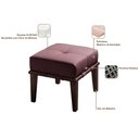 Ver imagem 3 de Puff Decorativo 45cm Martínez Veludo Pés Madeira Rosa/Imbúia - Gran Belo