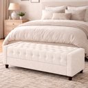 Ver imagem 3 de Puff Baú Calçadeira 195cm Heste Boucle Off White - Sallar Home