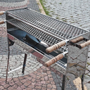 Ver imagem 5 de Churrasqueira Inox Espetinho Portatil Modelo Dobravel Incluso 2 Grelhas Inox Tamanho 80x25x90