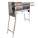 Ver imagem 1 de Churrasqueira Inox Espetinho Portatil Modelo Dobravel Incluso 2 Grelhas Inox Tamanho 80x25x90