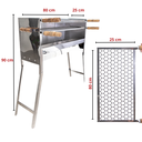 Ver imagem 4 de Churrasqueira Inox Espetinho Portatil Modelo Dobravel Incluso 2 Grelhas Inox Tamanho 80x25x90