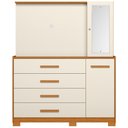 Ver imagem 6 de Cômoda Sapateira com Espelho e Painel para Tv 2 Portas 4 Gavetas Lecco A04 Cinamomo Off White - Lyam