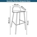 Ver mais imagens de Kit 4 Banquetas Altas Hana Rivatti 89,50 Cm (altura) Assento em Pp e Base em Aço Cinza Azulado