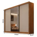 Ver imagem 3 de Guarda Roupa Casal Duna 3 Portas 8 Gavetas com Espelho Cinamomo Fendi - Novo Horizonte