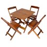 Jogo Conjunto 4 Cadeiras e 1 Mesa Dobrável de Madeira 60 x 60 - Com Pintura Mel - 1