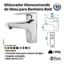 Ver imagem 6 de Misturador Monocomando de Mesa Lavatório Bica Baixa Bold 1/2" D'oro Vecchio (6875 Dv-370)