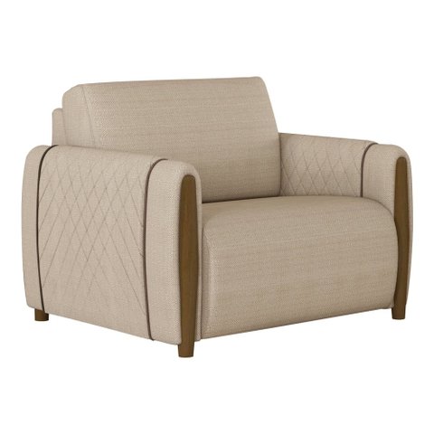 Poltrona Decorativa 98cm Aaron Linho Bege - Sallar Home