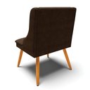 Ver imagem 7 de Kit 6 Cadeiras Estofadas para Sala de Jantar Pés Palito Lia Suede Marrom - Ibiza