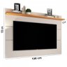 Painel para TV Até 50 Polegadas Vivare New 1 Prateleira Off White/Freijo - Germai - 3