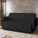 Ver imagem 2 de Sofá 2 Lugares Sala Living Orgânico 148cm Fávara K01 Veludo Preto - Lyam Decor