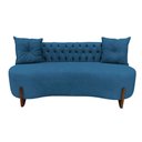 Ver imagem 2 de Sofá 2 Lugares Orgânico Curvo Tókio 150cm Bouclé Azul