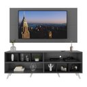 Ver imagem 5 de Rack com Painel TV 65" Retrô com Nichos Jazz Multimóveis MP1031 Grafite/Preto/Branco