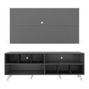 Ver imagem 6 de Rack com Painel TV 65" Retrô com Nichos Jazz Multimóveis MP1031 Grafite/Preto/Branco