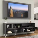 Ver imagem 1 de Rack com Painel TV 65" Retrô com Nichos Jazz Multimóveis MP1031 Grafite/Preto/Branco