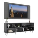 Ver imagem 2 de Rack com Painel TV 65" Retrô com Nichos Jazz Multimóveis MP1031 Grafite/Preto/Branco