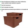 2 X Caixa Organizadora Plástica Rattan 7 Litros Marrom - 2